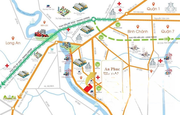 Vị trí dự án An Phúc Riverside trên bản đồ Vị trí dự án An Phúc Riverside
