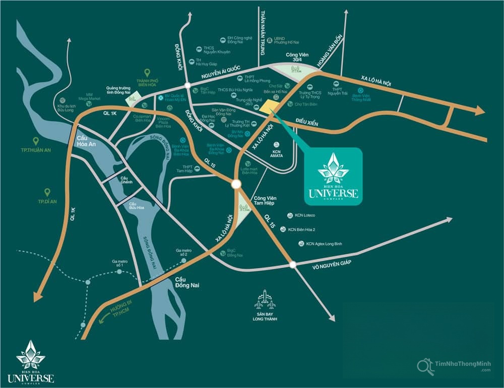Vị trí dự án Biên Hoà Universe Complex