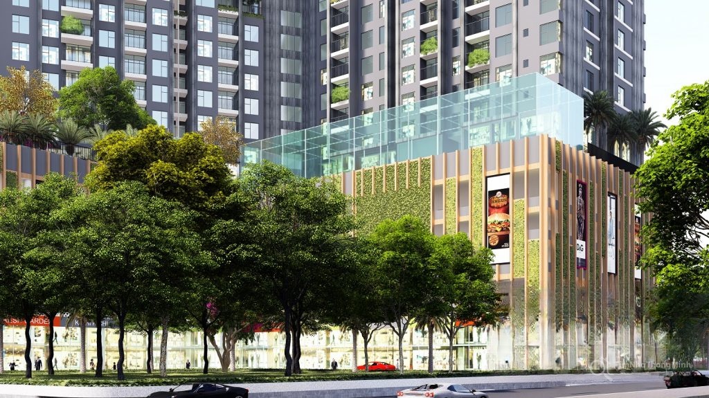 Cảnh quan tại khối đế của dự án The Wings Residence