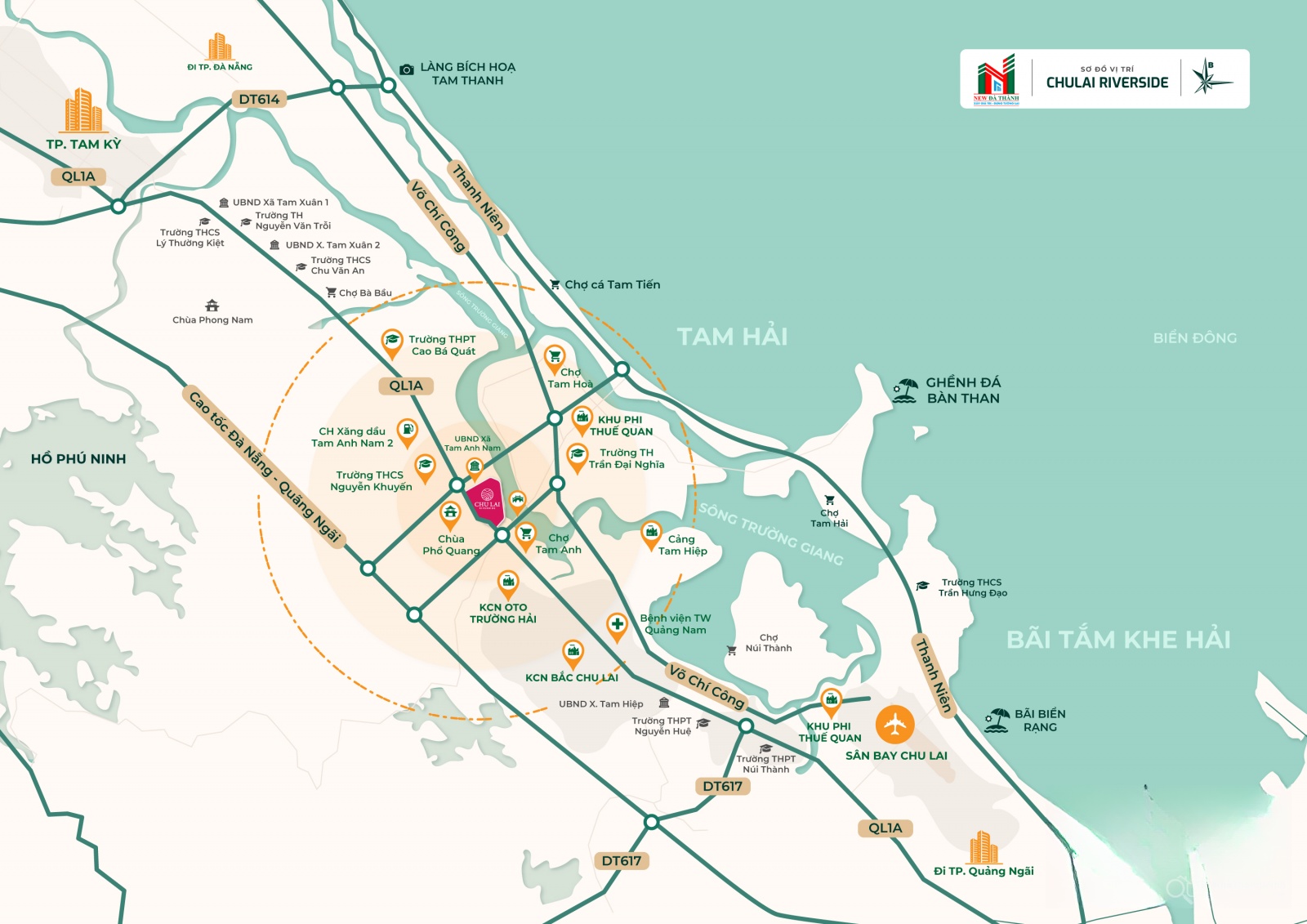 Vị trí dự án Chu Lai Riverside