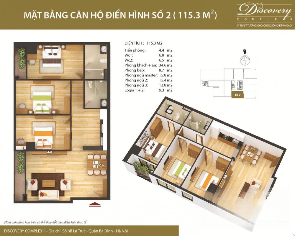 Căn hộ số 2 ( 115.3m2)