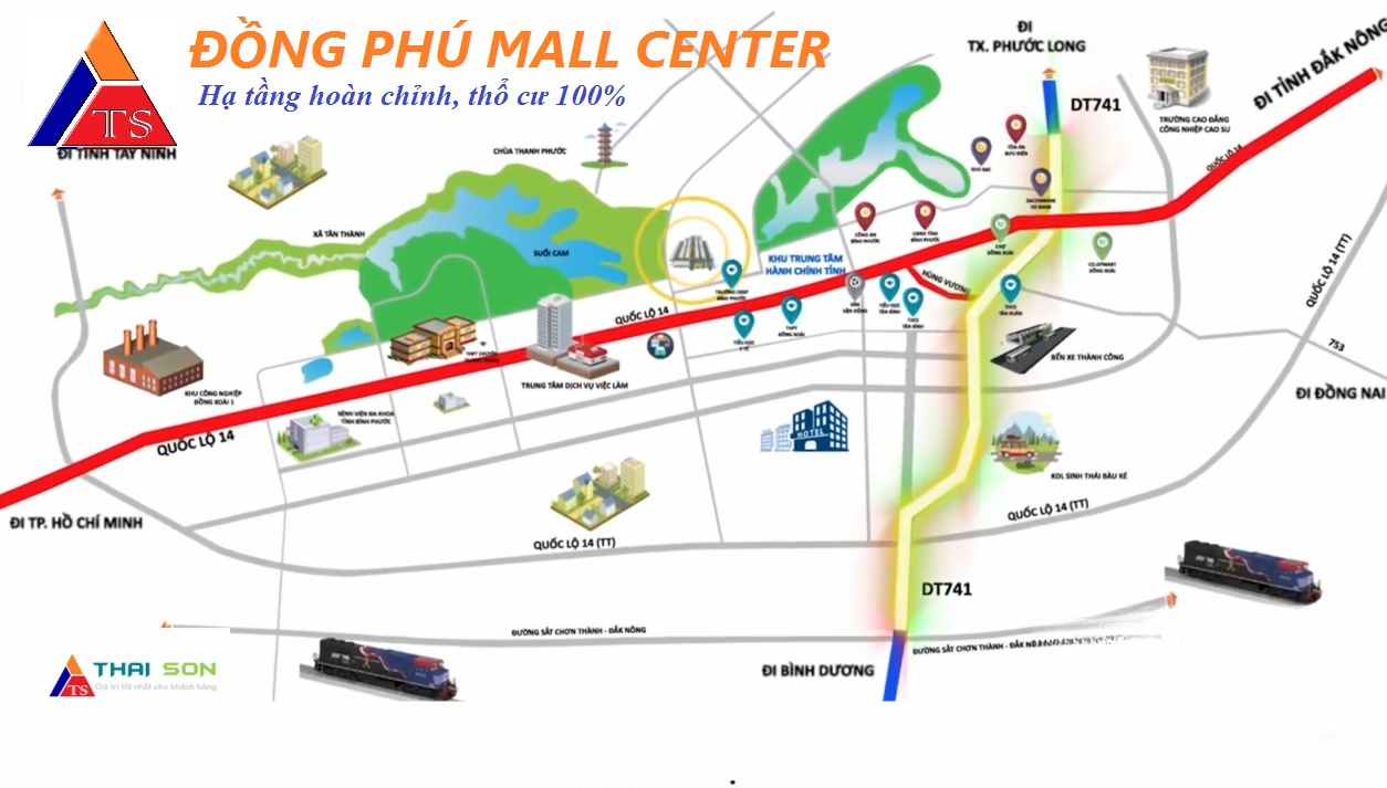 Vị trí dự án Đồng Phú Mall Center Vị trí dự án Đồng Phú Mall Center trên bản đồ