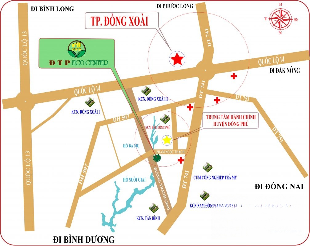 Vị trí dự án ĐTP Eco Center Vị trí dự án ĐTP Eco Center trên bản đồ