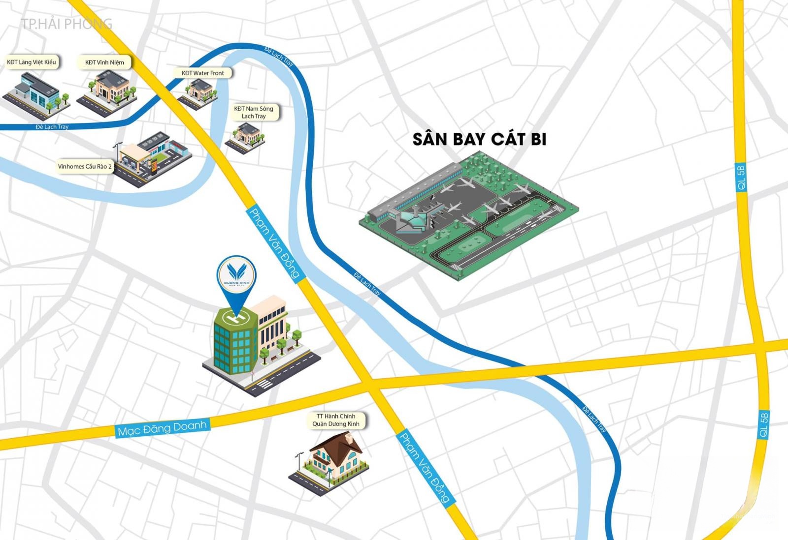 Vị trí dự án Dương Kinh New City trên bản đồ
