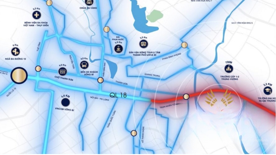 Vị trí dự án Fecility Uông Bí Vị trí dự án Fecility Uông Bí
