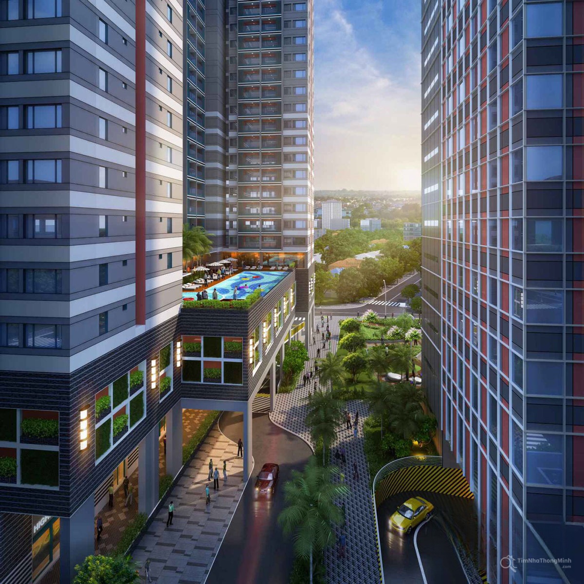 Cảnh quan nội khu dự án Grand Center Quy Nhơn
