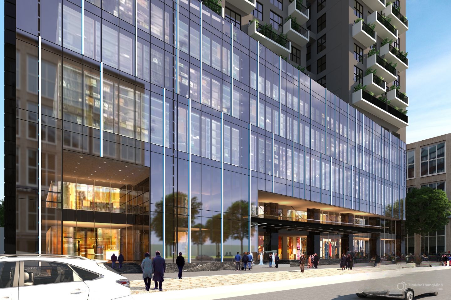 Khối đế dự án Green Building là Khu trung tâm thương mại