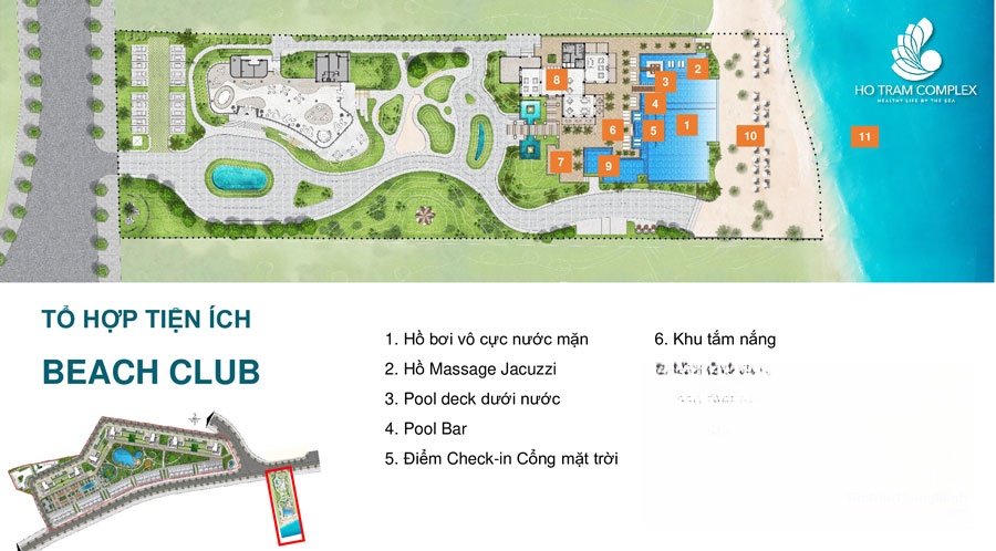 Sơ đồ tổ hợp tiện ích Beach Club Sơ đồ tổ hợp tiện ích Beach Club
