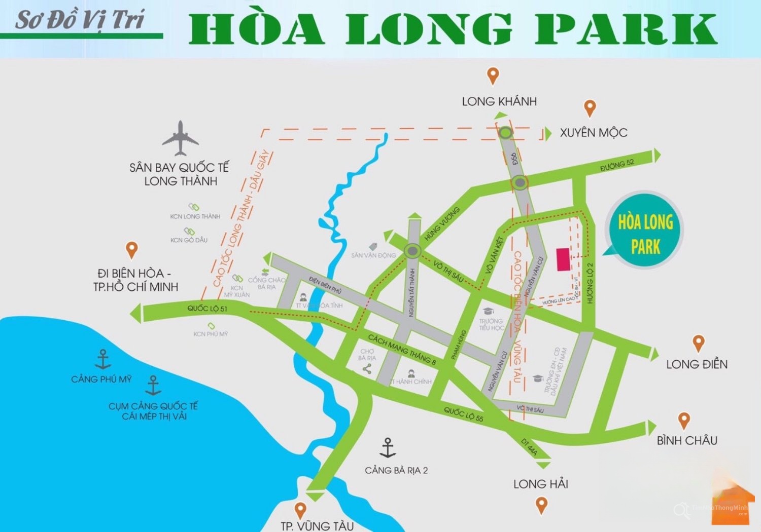 Vị trí dự án Hòa Long Park trên bản đồ Vị trí dự án Hòa Long Park