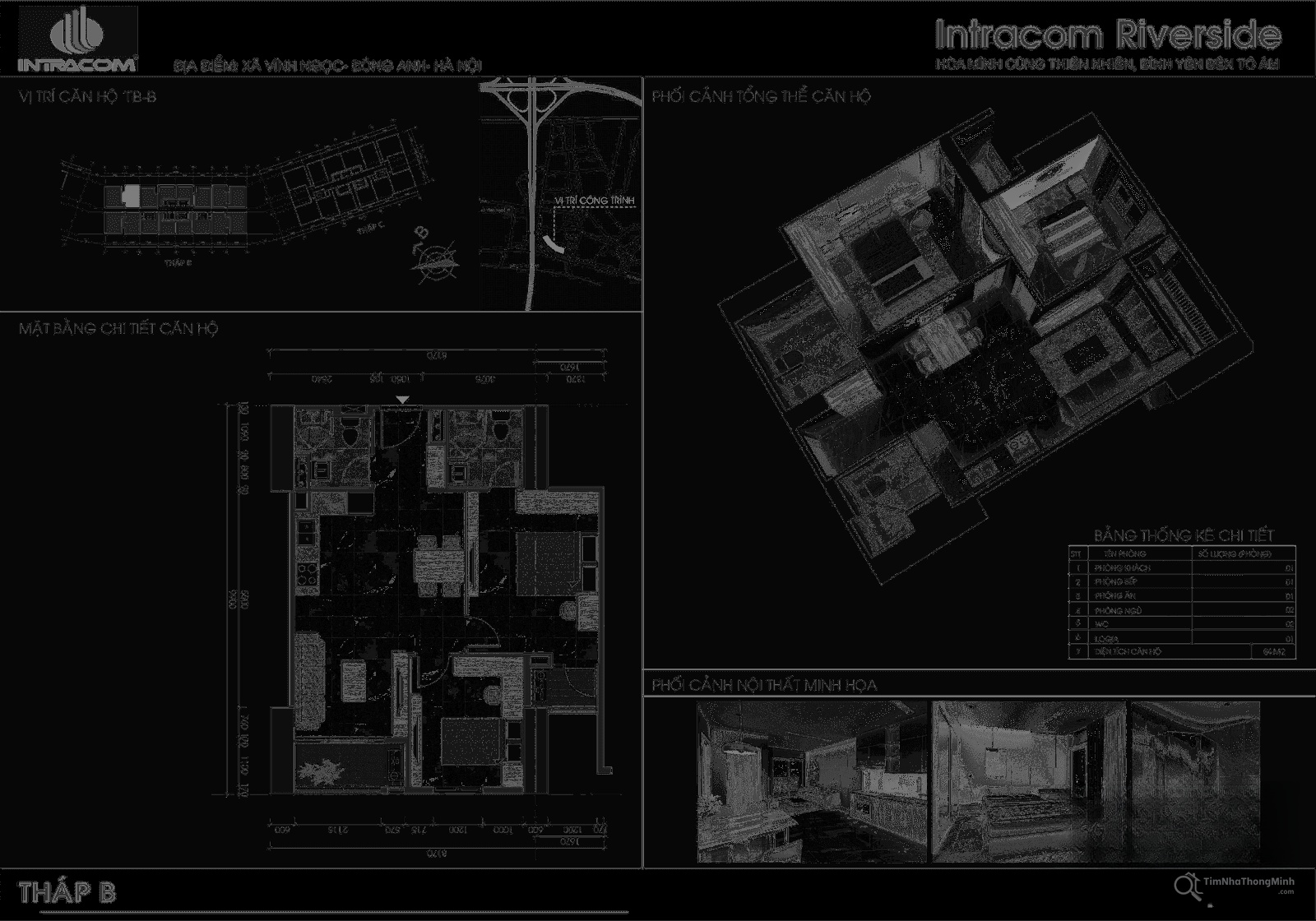 Căn hộ B tòa B chung cư Intracom Vĩnh Ngọc.