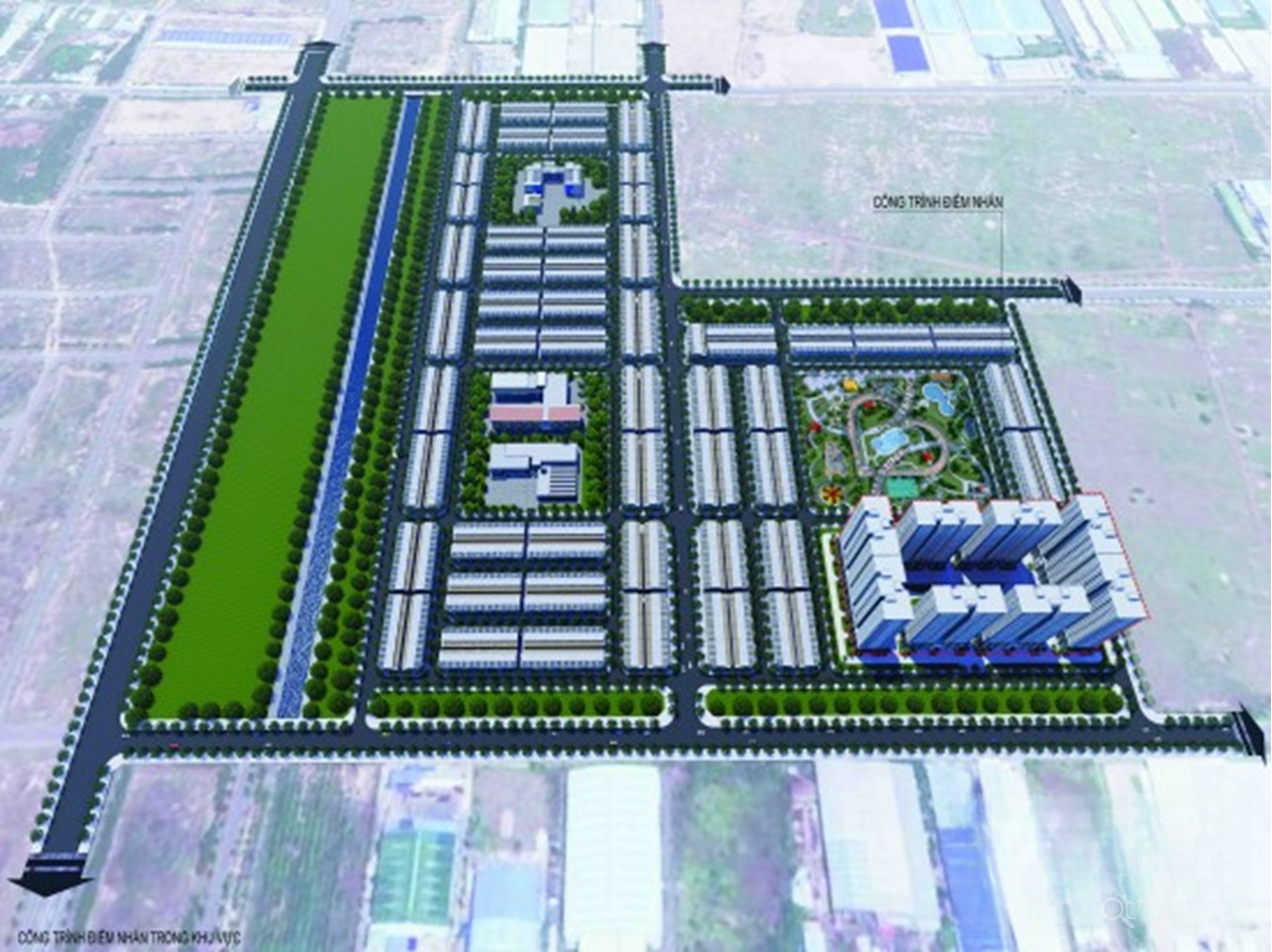 A aerial view of a city Description automatically generated