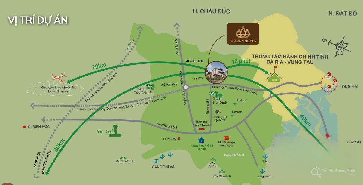 Vị trí dự án Khu biệt thự Golden Queen Vị trí dự án Khu biệt thự Golden Queen trên bản đồ