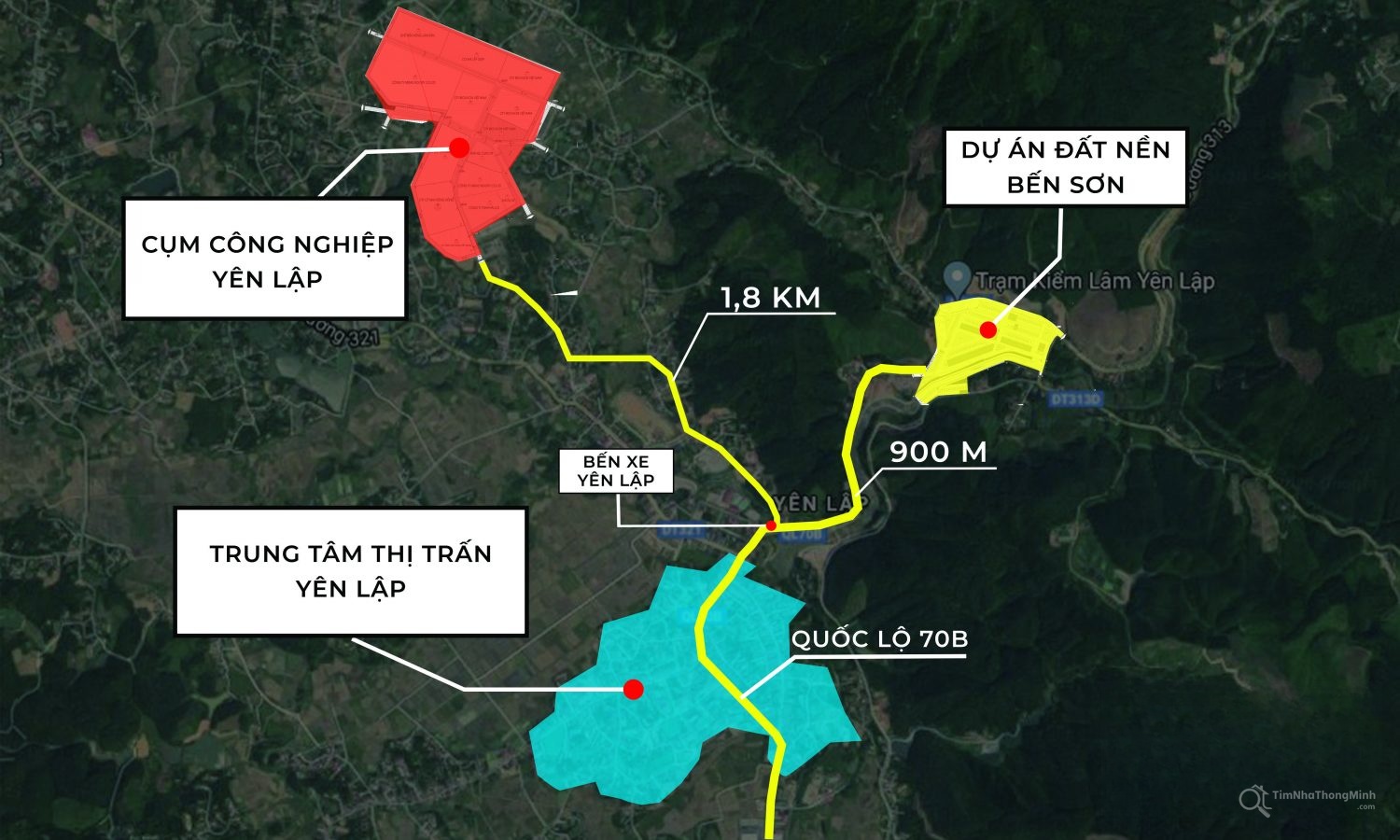 Vị trí dự án Khu dân cư Bến Sơn Yên Lập trên bản đồ Vị trí dự án Khu dân cư Bến Sơn Yên Lập
