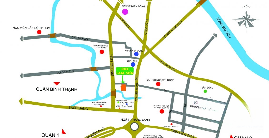 Vị trí dự án Khu dân cư Lam Sơn Bình Thạnh