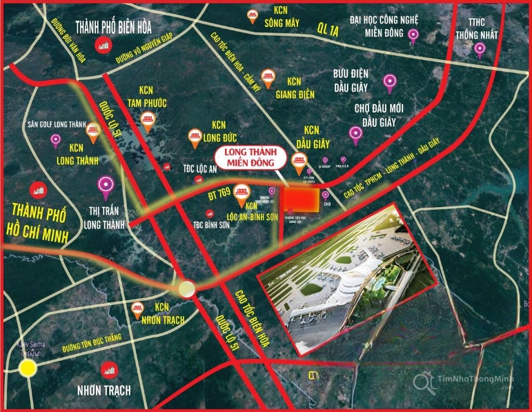 Vị trí dự án Khu dân cư Long Thành Miền Đông trên bản đồ Vị trí dự án Khu dân cư Long Thành Miền Đông