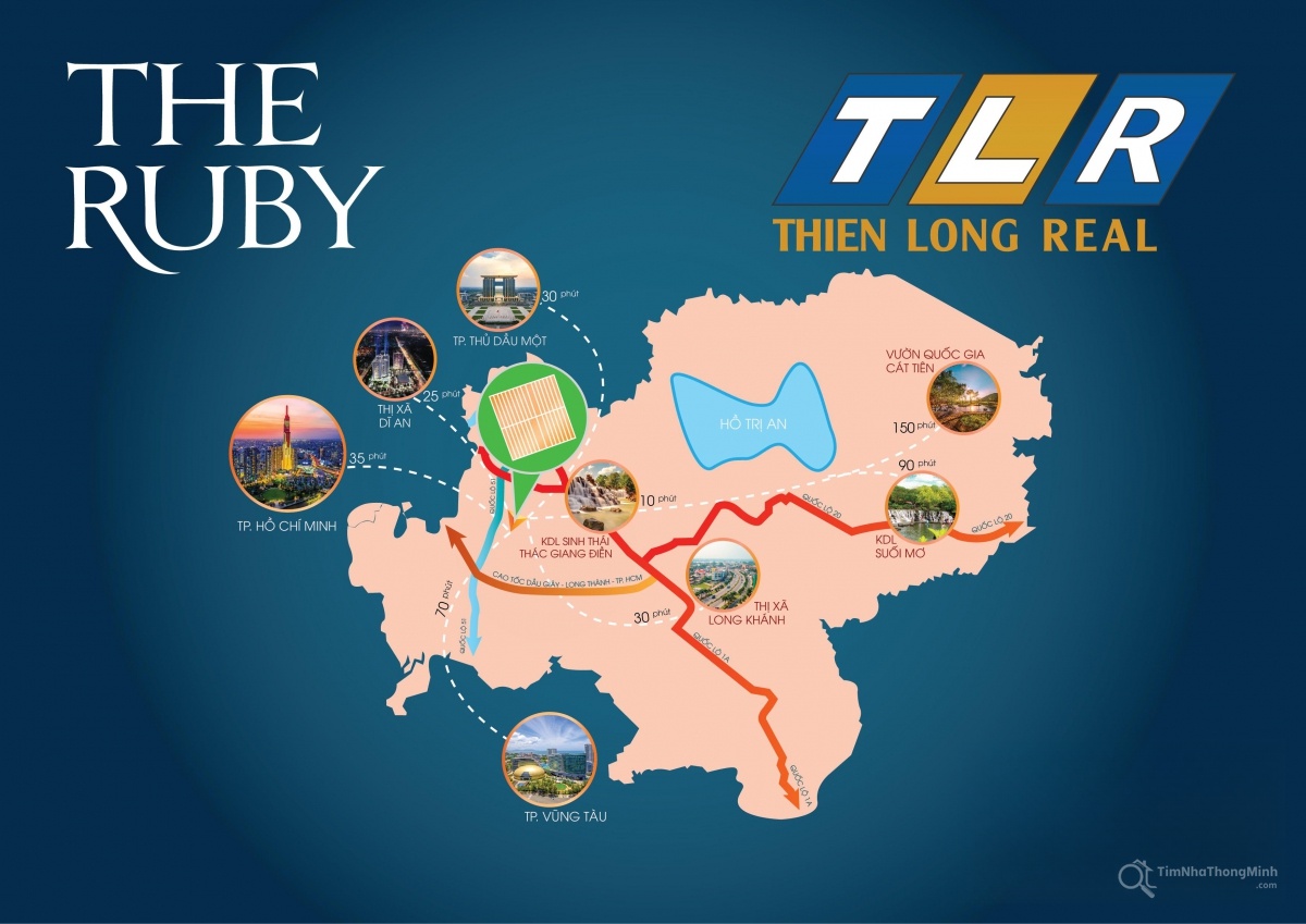 Vị trí dự án Khu dân cư The Ruby Tam Phước trên bản đồ Vị trí dự án Khu dân cư The Ruby Tam Phước