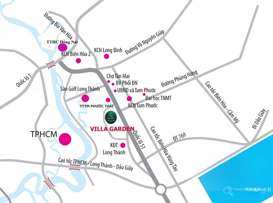 Vị trí dự án Villa Garden trên bản đồ Vị trí dự án Villa Garden