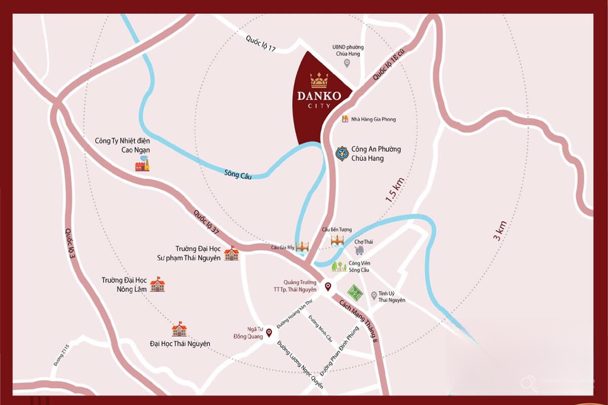 Sơ đồ vị trí dự án Khu đô thị Danko City