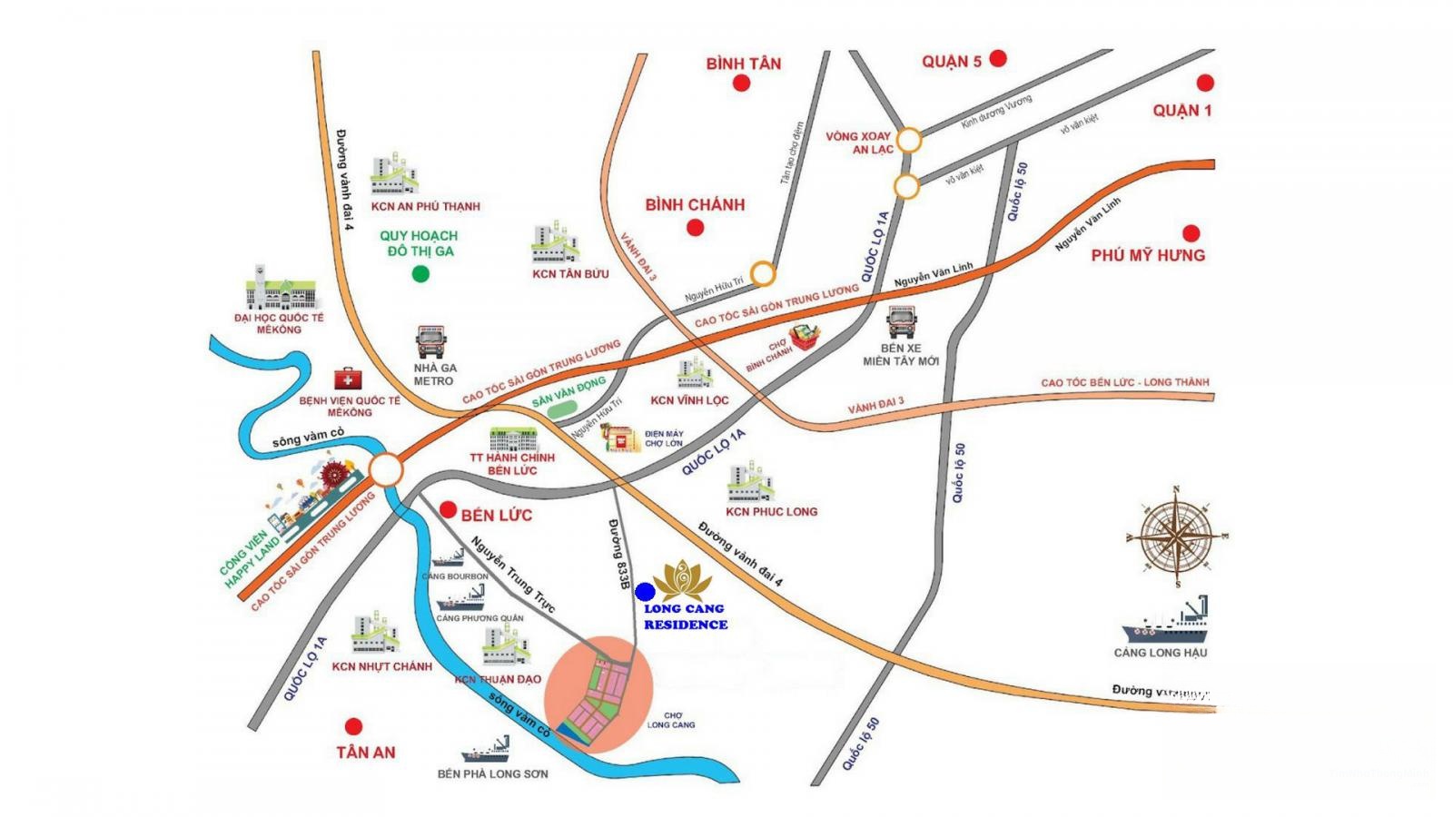 Vị trí dự án Khu đô thị Long Cang Riverside Vị trí dự án Khu đô thị Long Cang Riverside