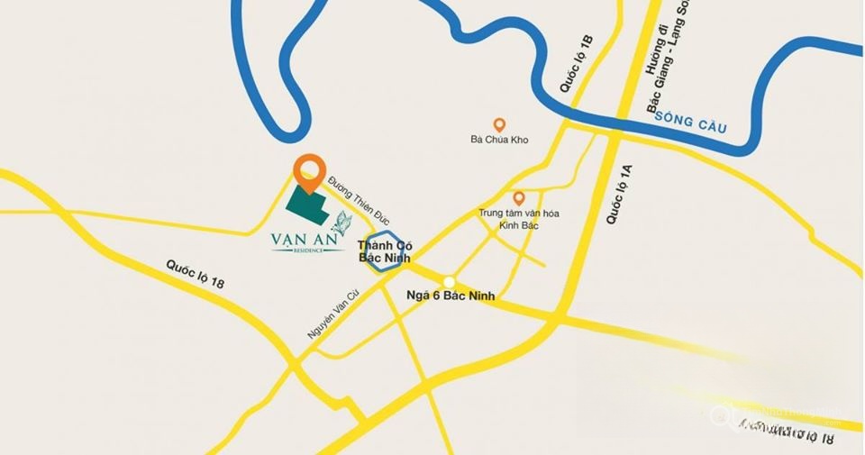 Vị trí dự án Khu đô thị Vạn An Residence trên bản đồ