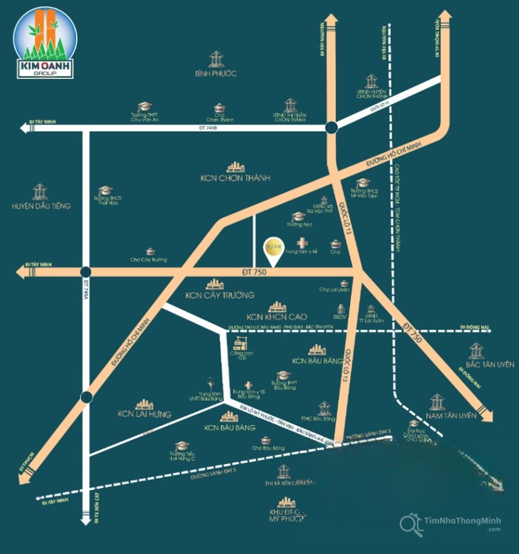 Vị trí dự án Khu nhà ở Bàu Bàng (New Land) Vị trí dự án Khu nhà ở Bàu Bàng (New Land)
