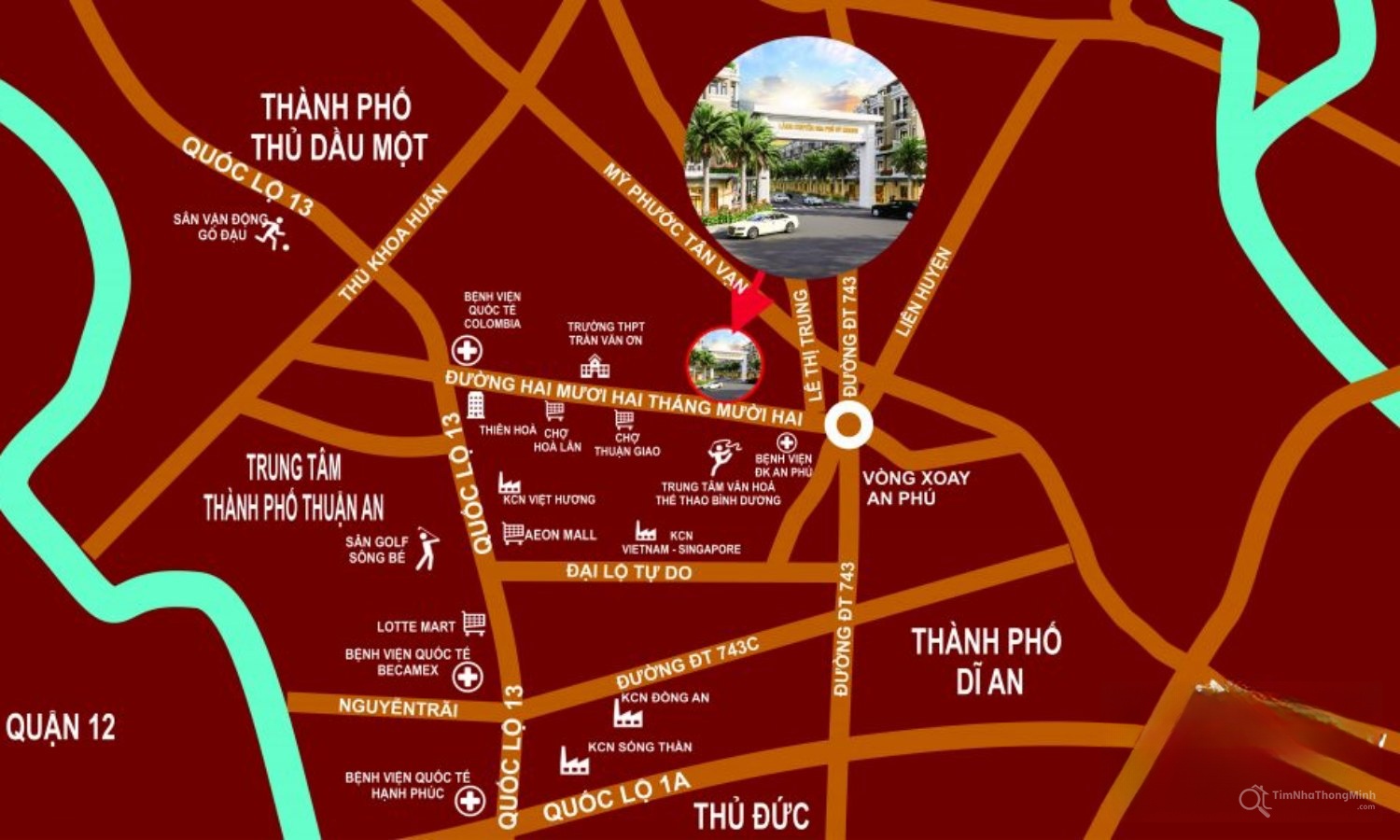 Vị trí dự án Làng chuyên gia Phú Uy Khang trên bản đồ Vị trí dự án Làng chuyên gia Phú Uy Khang