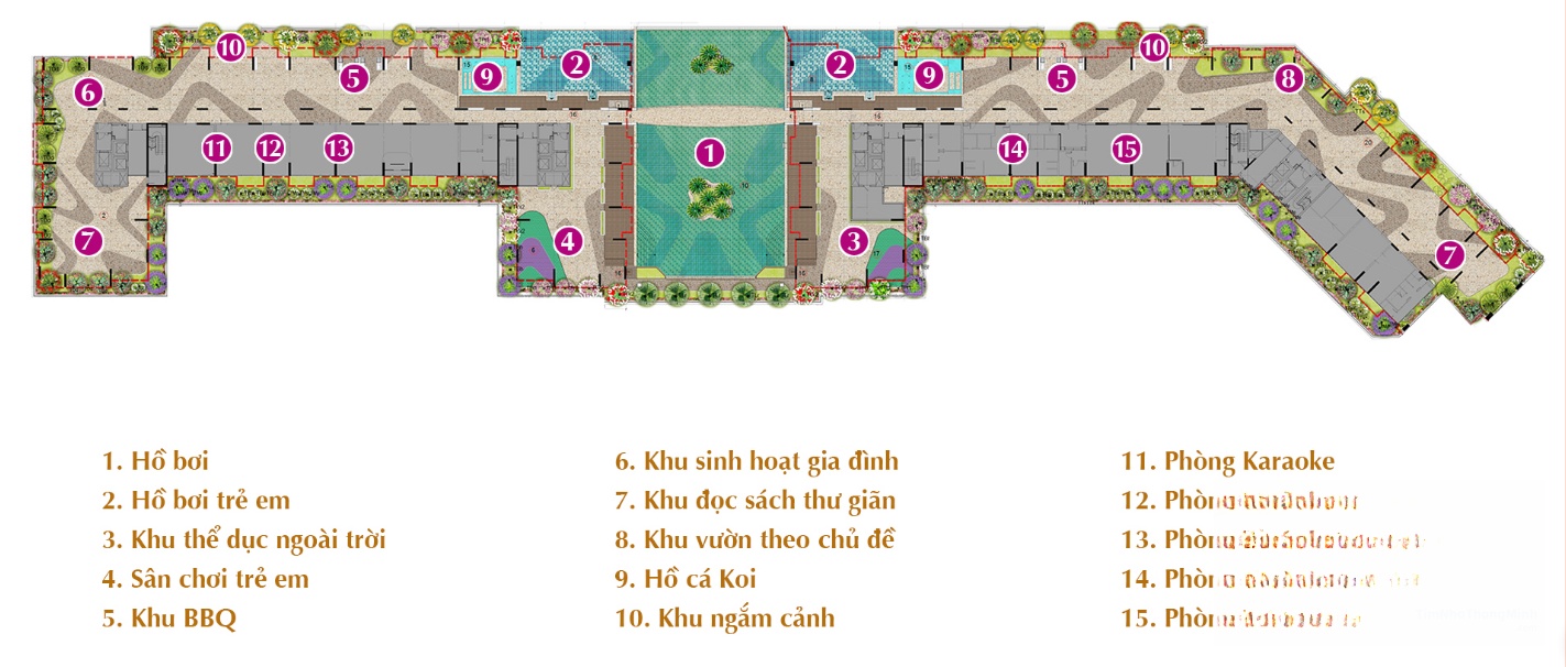 Sơ đồ tiện ích nội khu dự án Sarica Condominium