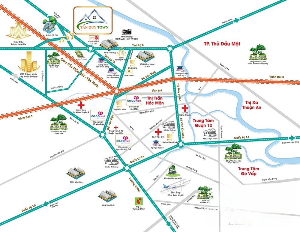 Vị trí dự án Khu dân cư Tân Quy Town Vị trí