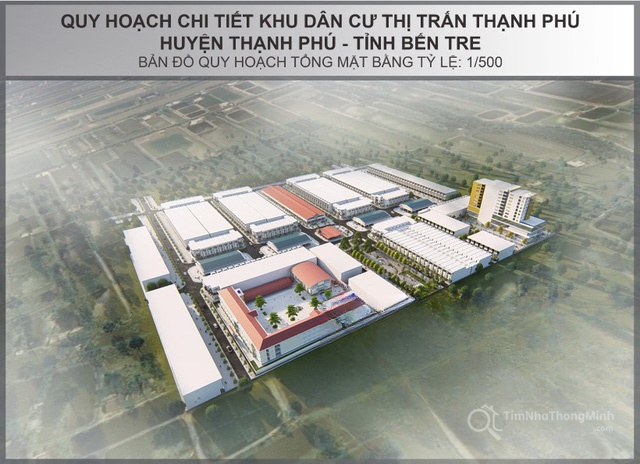 Phối cảnh tổng thể dự án Khu dân cư Thạnh Phú Center tại Bến Tre