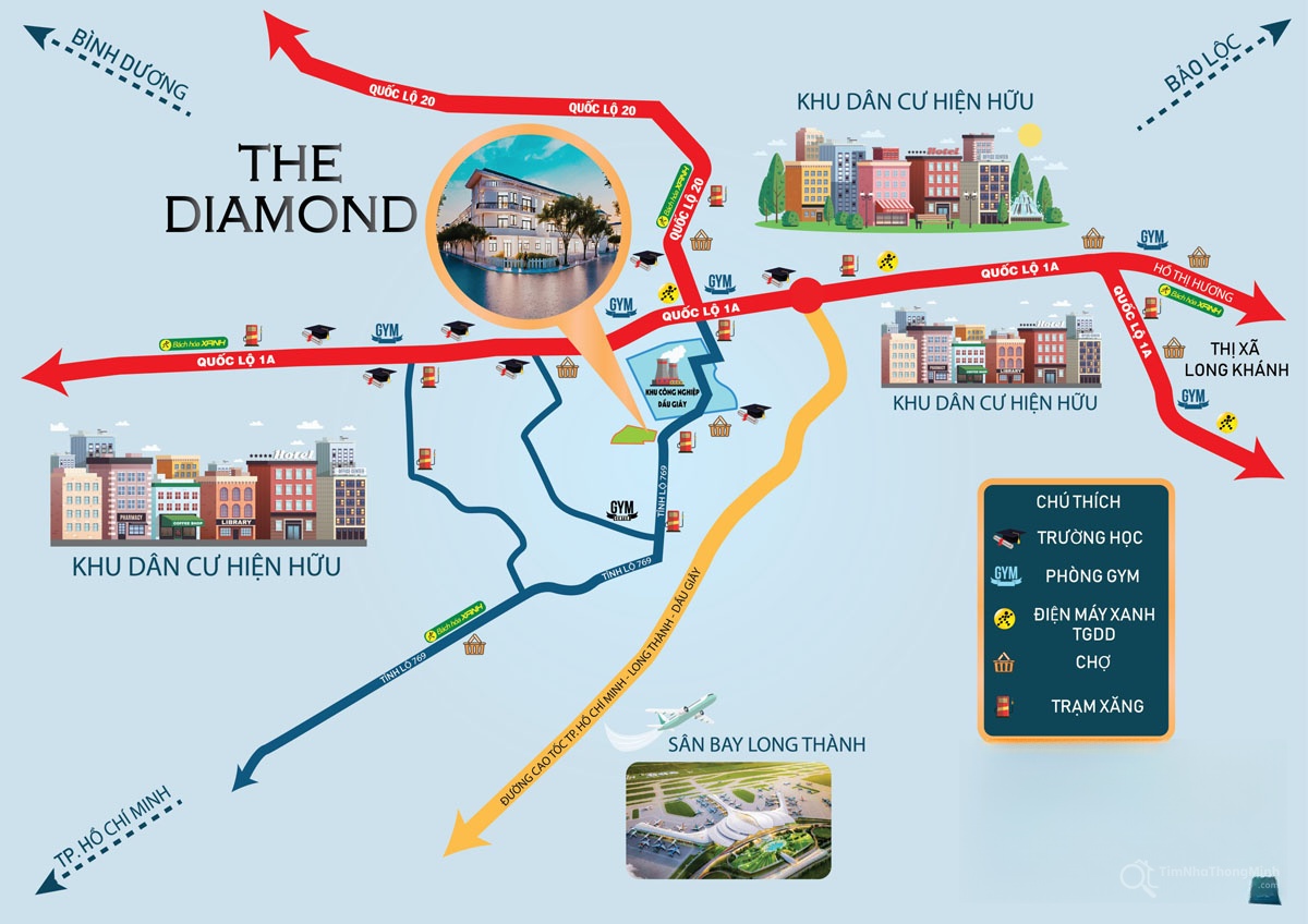 Vị trí dự án The Diamond Thống Nhất Vị trí dự án The Diamond Thống Nhất