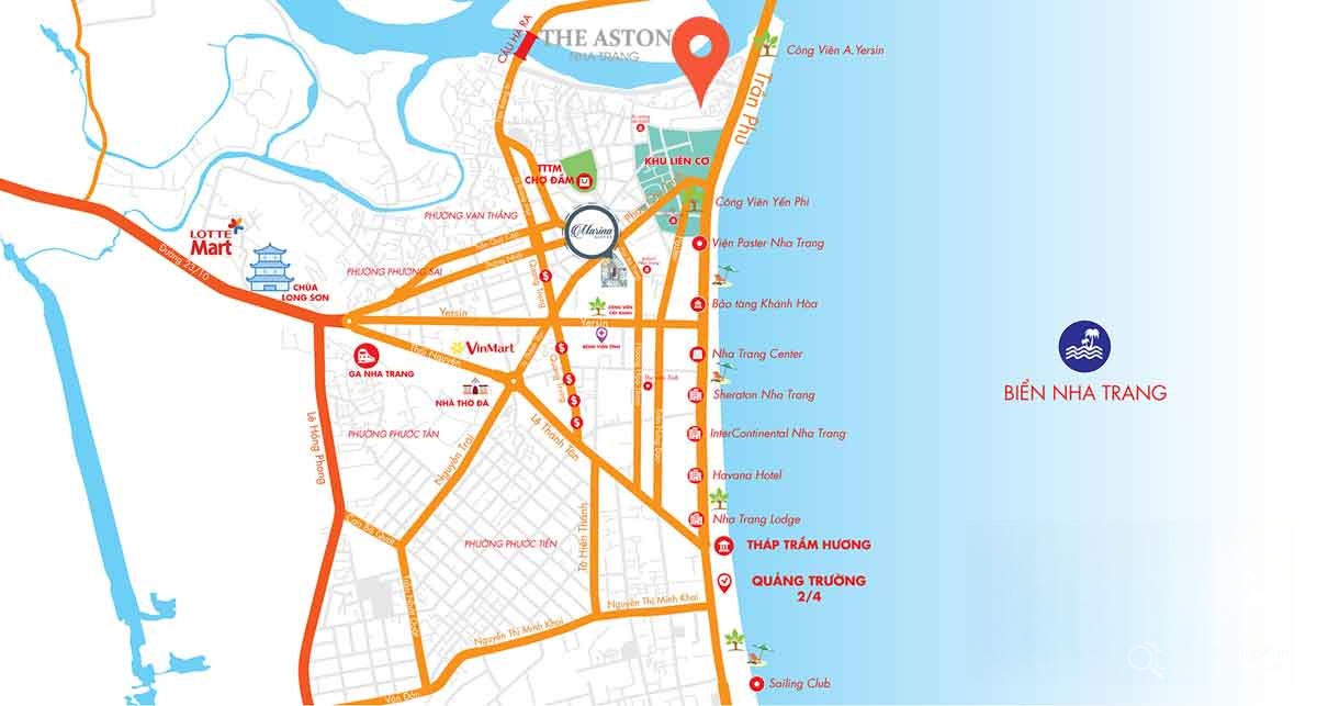 Vị trí dự án The Aston Luxury Residence Nha Trang