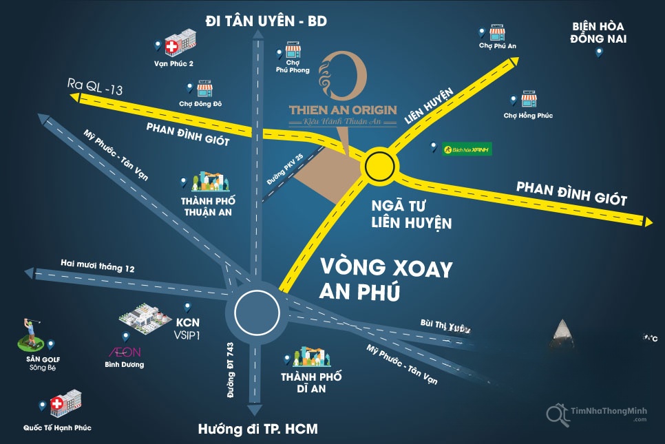 Vị trí dự án Thiên An Origin trên bản đồ